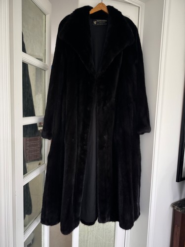 Manteau long vison - vison, dark