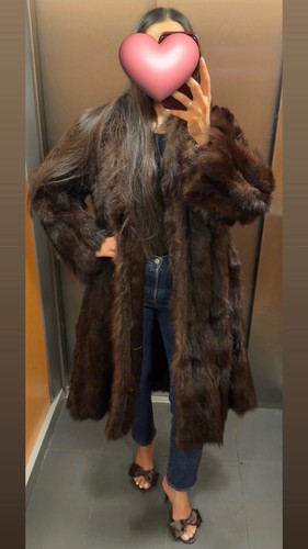 Manteau long vraie fourrure - long,