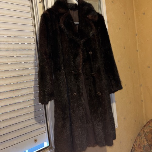Manteau long vraie fourrure - manteau, en