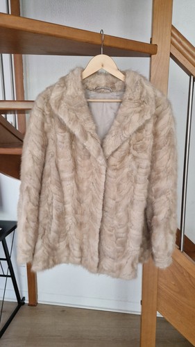 Manteau veste vison beige - manteau,